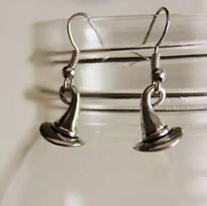 - Witch hat earrings silver tone plain or w glass beads New w tags Hallo…